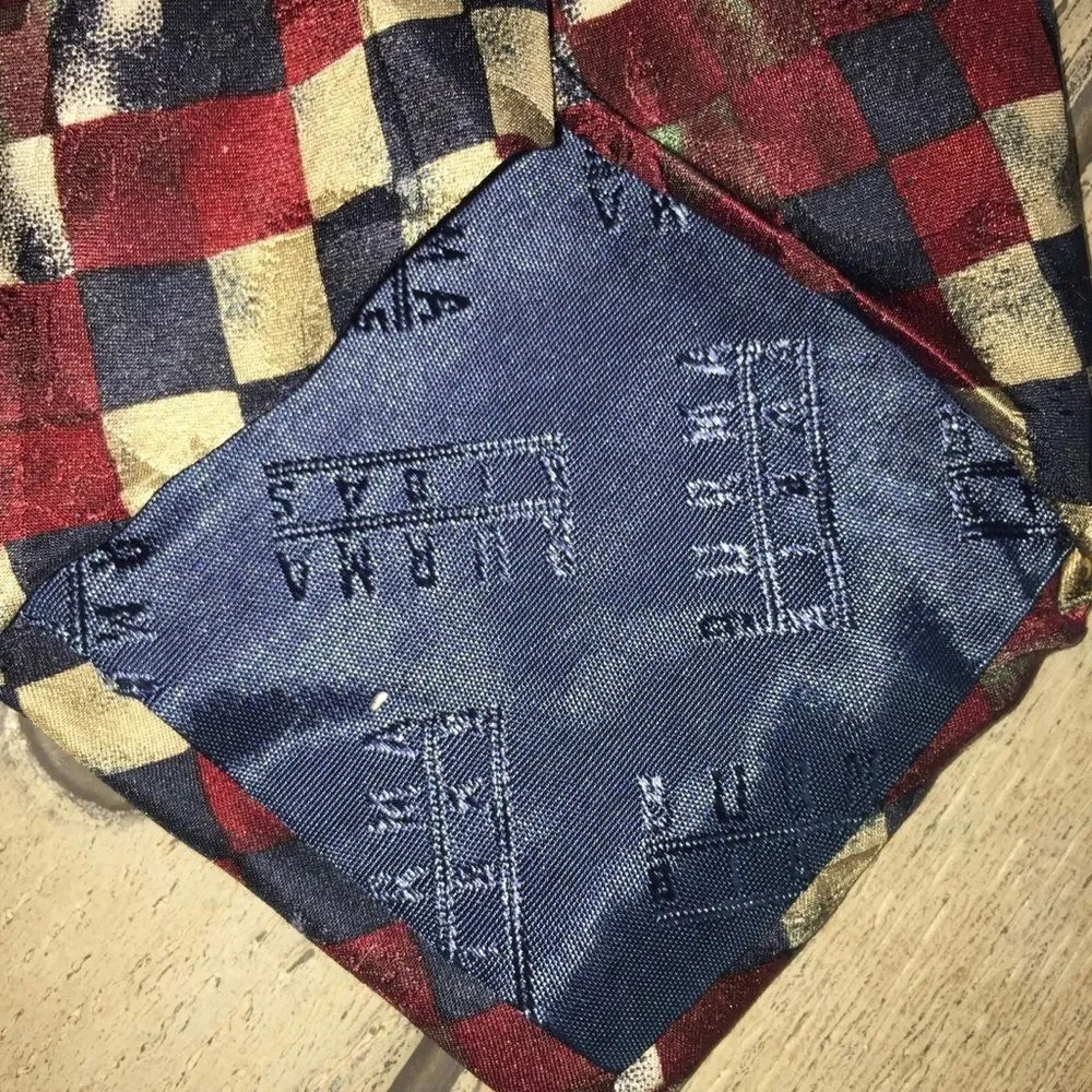 Burma Bibas 100% Silk Tie Geometric Made in USA Retro Career Business